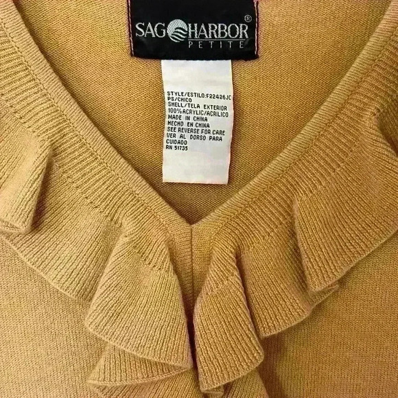 🧸SAGHARBOR BROWN RUFFLED SWEATSHIRT 🧸 - Picture 4 of 5